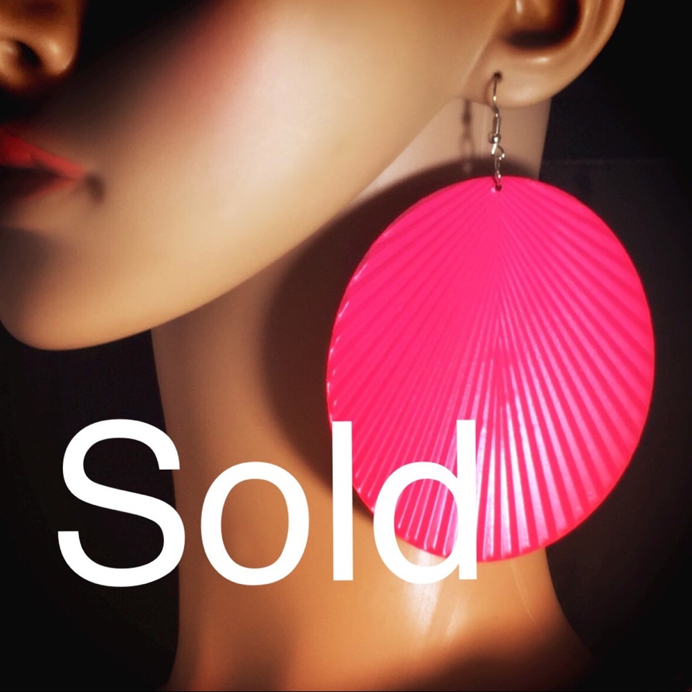 💓NEW💓Neon Disk Earrings 🌴🌺 - Picture 1 of 3